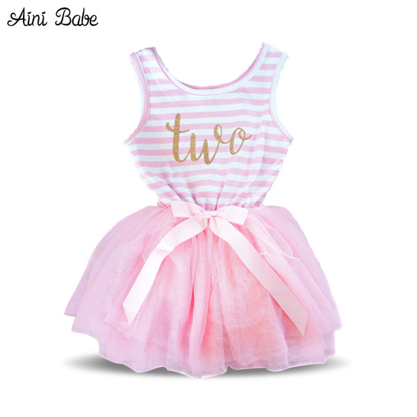 Aini Babe Toddler Baby Dress Princess First Communion baptism Children Clothes 1 Year Birthday Baby Girls Dresses Infant 2 year