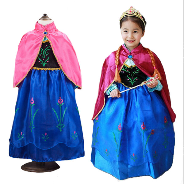 HOT Brand Baby Girl Dress Alsa and Anna Girls Dress Kids Clothes Vestidos Children Princess Party Dresses Christmas Clothes