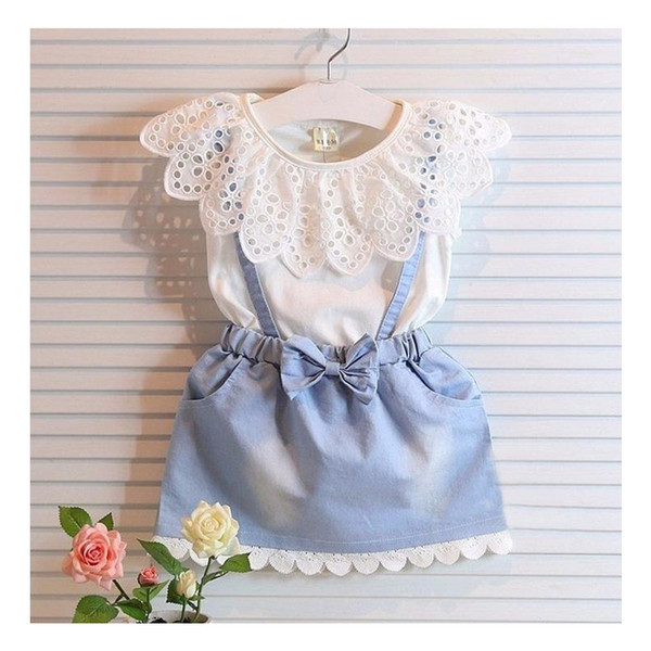 Girls' clothes 2017 summer girls fashion new dresses 3-7 year old girls' dresses, bow ties, high quality dresses, dresses for sa