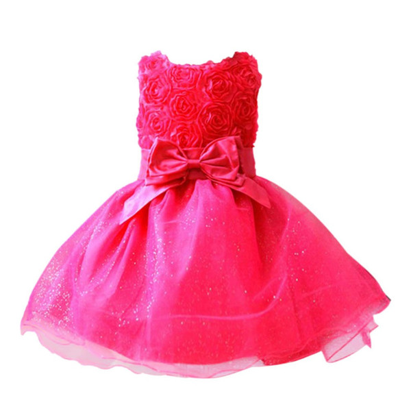 2017 New Girls Dress High-Grade 1 Year Birthday Baby Girl Dresses Kids Children Summer Clothes Sleeveless Lace Birthday Costume