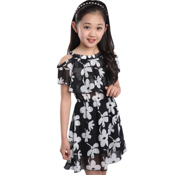 Children Girl Dresses Summer New Children's Clothing Kids Flower Dress Chiffon Infant Princess Costume Girls Dresses