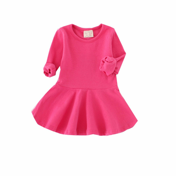 Girl Dress Candy Color Baby Girl Dresses Children Clothing Children Vestidos 0-5years For Spring Autumn #1356