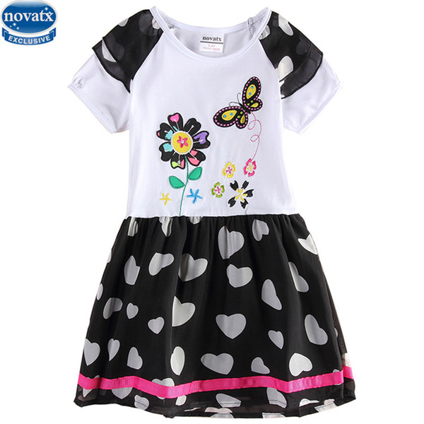 retail summer lovely butterfly floral girl cusal style girl dress 2016 nova kids wear children clothes new baby girl clothing