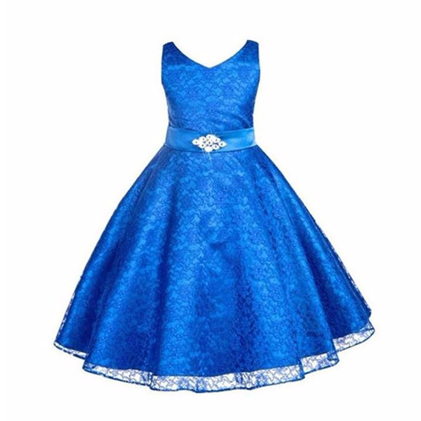 Pageant Flower Girl Dress Kids Birthday Wedding Bridesmaid Gown Formal Dresses