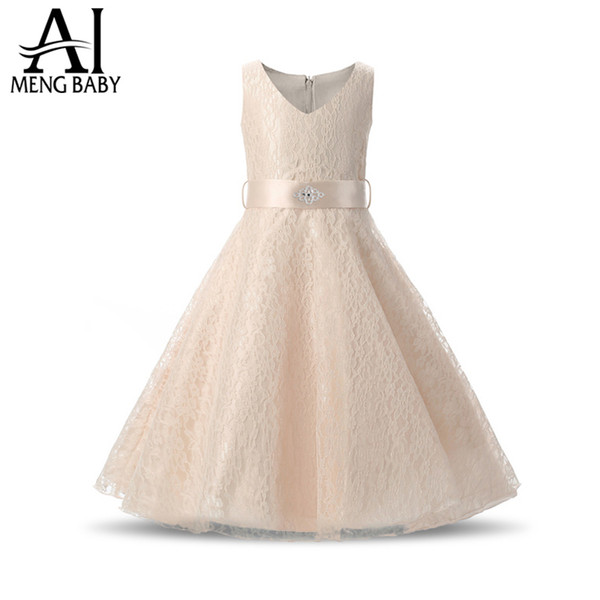 2017 Flower Wedding Party Girls Dresses Princess Events Prom Gowns Clothes Girl Dress Ceremony Children Kids Dresses For Girls