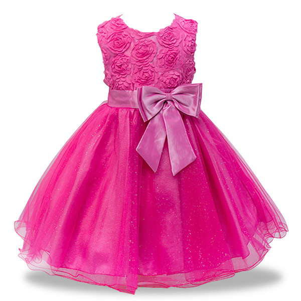 New Christmas Party Dresses For Girls,Girls Dresses in 2017 Summer, New Year For Grils Clothes Flowers Princess Clothing