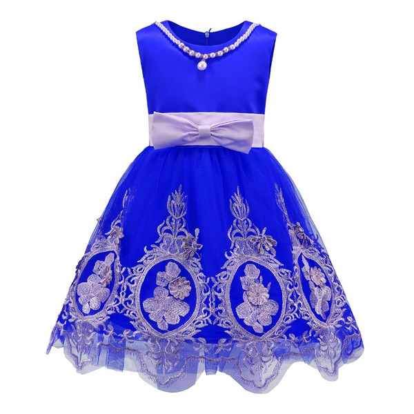 2017 Fashion Kid Summer Bridesmaid Toddler Elegant Girls Dress Tulle Formal Party Dress Children Clothes Baby Girl Dresses