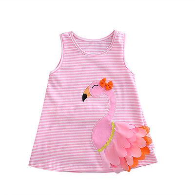 Summer Baby Girl Dress 3D Swan Party Holiday Stripe Vest Dresses Cute Floral Girls Mini Dresses Baby Girl Clothes Outfit