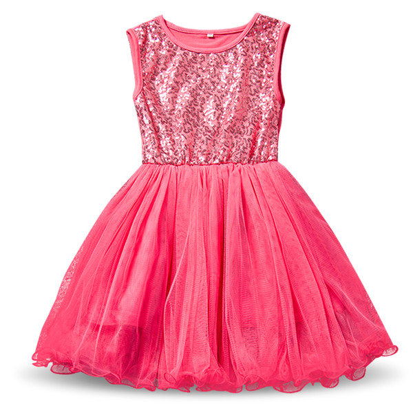 Summer Girl Sequins Robe Fille Enfant Kids Birthday Outfits Tulle Children Toddler Girl Clothes Baby Kids School Dress Vestidos