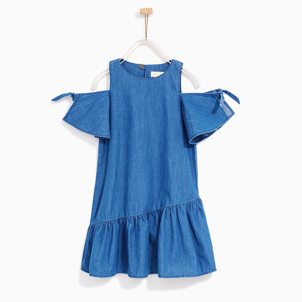 Girls Dresses Denim Cotton Dresses For Girls Summer Fashion Princess Style Children Clothes Casual Toddler Kids Costumes