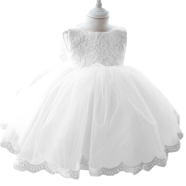 Baby Girl Dress Baptism Dresses Girls Infant Birthday Party Lace Bowknot Dress for Kids Girl Chirstening Vestidos