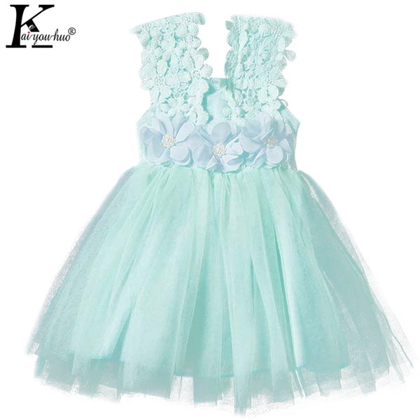 Girls Dress Sleeveless Baby Clothes Summer Dress Flowers Vestidos Birthday Princess Wedding Dresses For Girl Party Kids Clothing