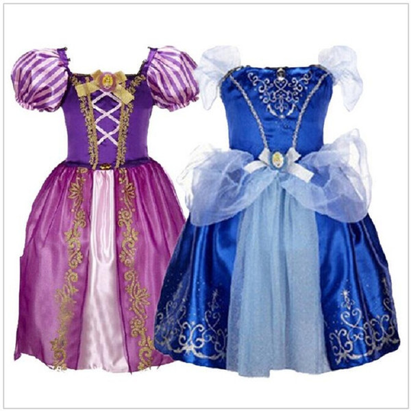 2017 Girls Dress Snow White Princess wedding Dress Rapunzel Aurora costume for kids Clothes Party Dresses roupas infantis menina