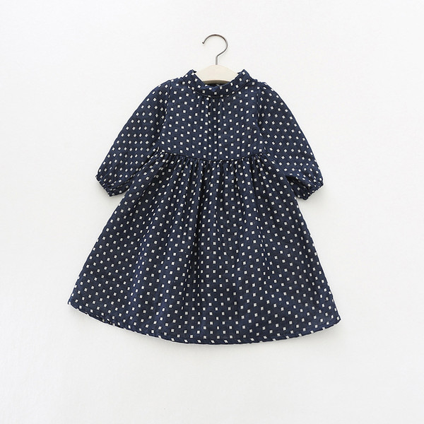 New Spring Baby Girls Dress Cotton Plaid Long Sleeve Jacquard Dress Kids Dresses For Girl Children Costume Vestido Infantil T