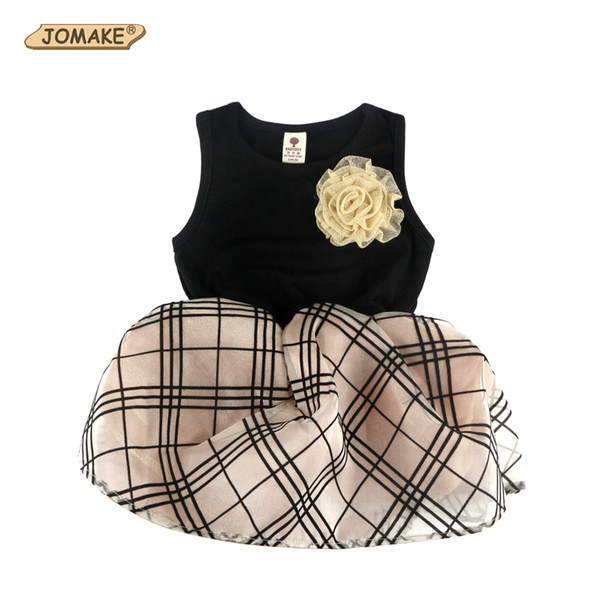 2017 Kids Dresses For Girls Plaid Patchwork Girls Clothes Sleeveless Summer Dress Baby Vest Dress vestido infantil Girls Dress