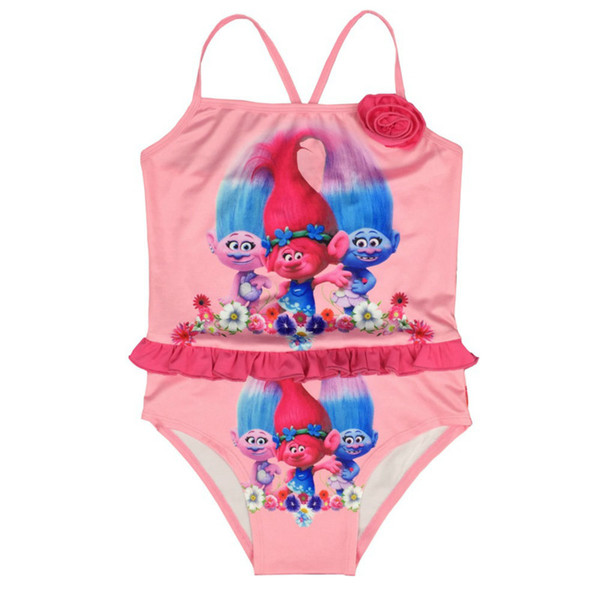 Princess Trolls Clothes Kids Swimming Baby Girls Bathing Suit Children Summer Girl Dress Swimsuit Swim wear Children Swim Wear