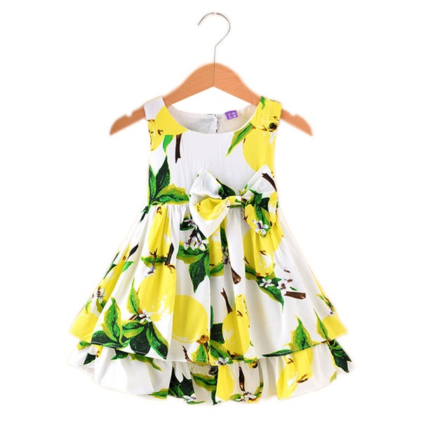 Hot Summer Girls Dress Fruit Pattern Baby Vestidos Children Sundresses Kids Sleeveless Dresses flower girl dresses for weddings