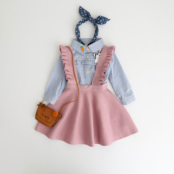 Baby Girls Sweaters Kids Overalls Knitted Dress Strap Toddler Dress Only Include Dress 3-8Y E097