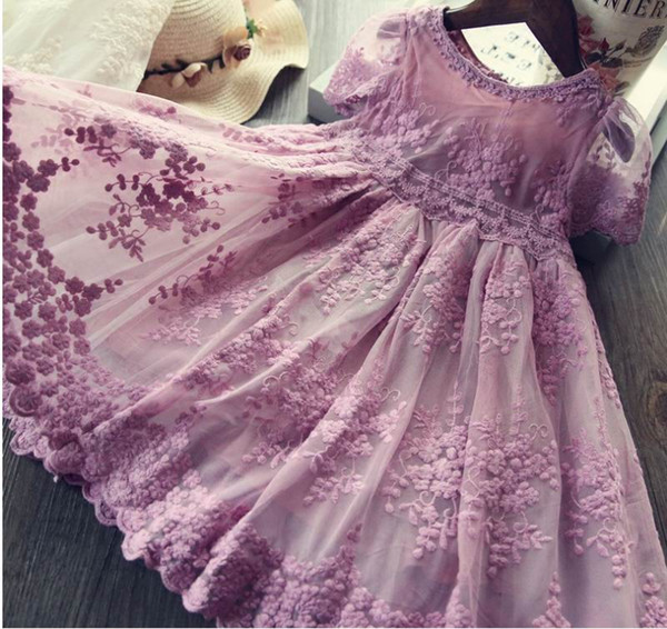 Lace Baby Girl Princess Dress Gauze Sleeveless Dresses for Party Wedding Baby Clothes 2-8Y E88637