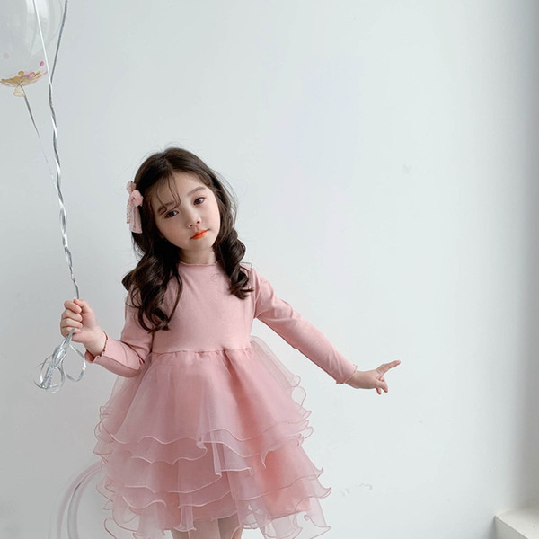 Fluffy Princess Dress 2020 Spring New Style Organza Long Sleeve Layers Dress for Girl Baby Clothes 2-7Y LX005