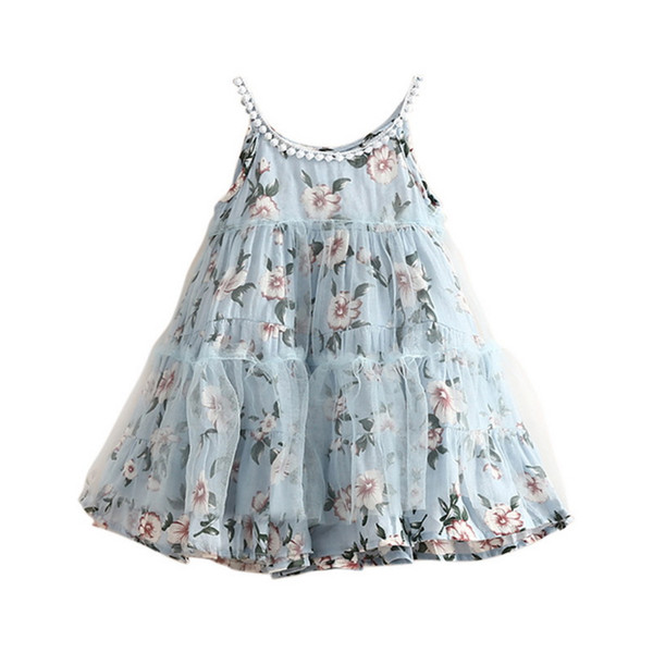 Easter Floral Girl Dress 2020 new style Sleeveless Casual Dress Baby Clothes 3-7Y E4668