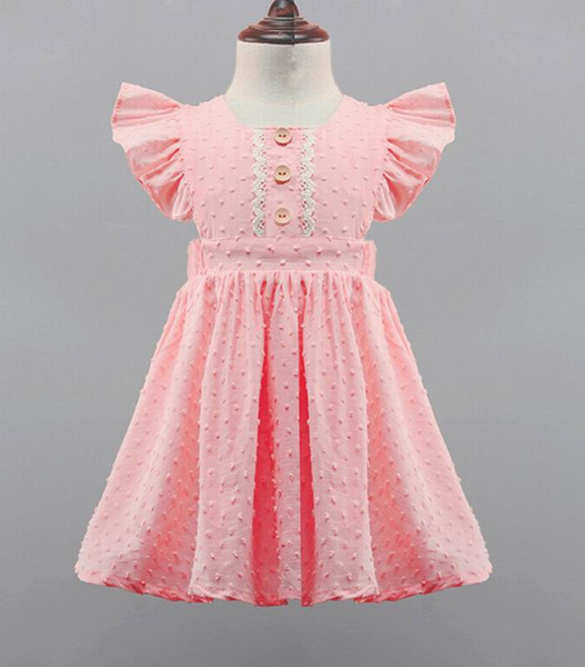 Floral Baby Girl Dress 2020 Summer New Cotton Flare Sleeve Fashion Dress Kids Clothes 2-6Y LT028