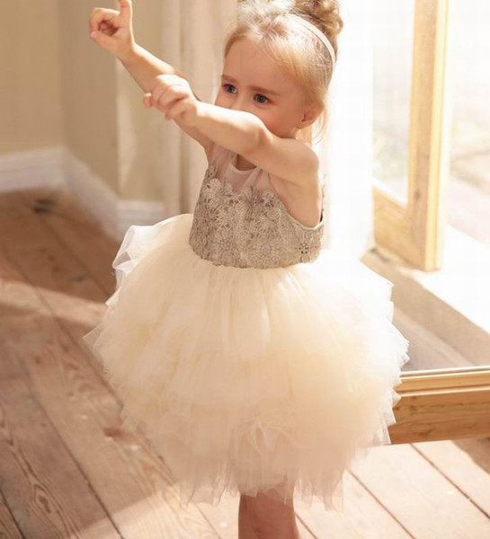 Flower Girl Dresses Embroidered Fluffy Skirt Princess Dresses for Party Wedding Baby Clothes 0-8Y HM001