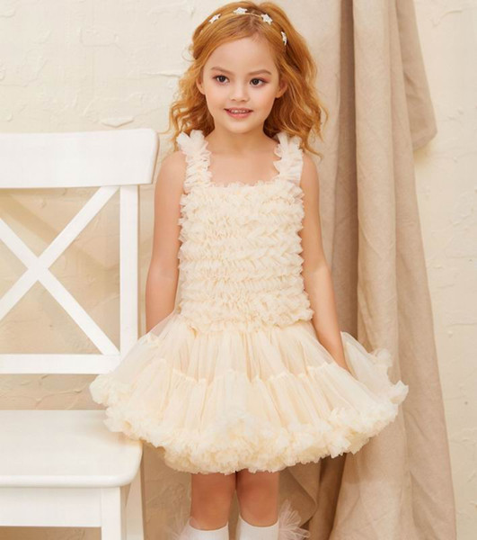 Girl TUTU Dress Soft Lace Ballet Skirt Summer Dress for Party Wedding Baby Clothes 1-6Y E80116