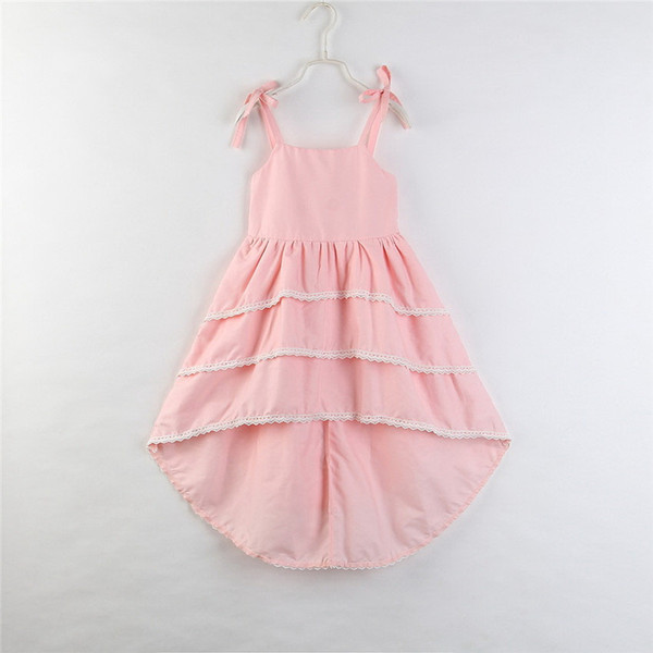 Whoelsale Girl Summer Dress Pink Cake Dress Baby Cotton Sundress Cute Dress Children Clothing 1-5 Years E93006