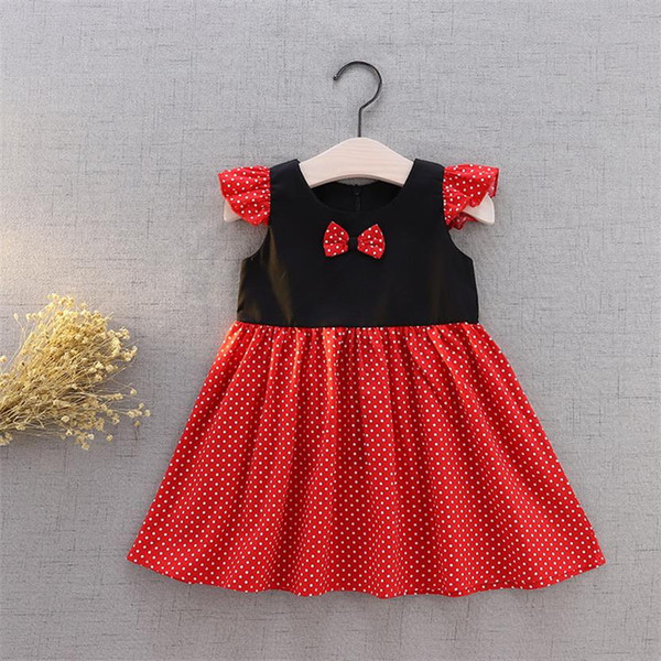 Wholesale Girl Princess Dress Thailand Summer Baby Cartoon Princess Dress for Children Birthday Kids Clothing E1121