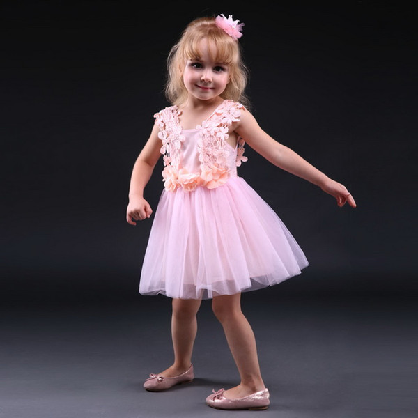 Pettigirl Retail Fashion Baby Girls Jacquard Pink Dresses With Lace Princess Girl Summer Clothing For Kids Party Dress GD80905-27