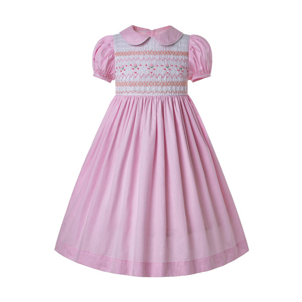 Pettigirl Summer Inexpensive Smocked Dress For Toddlers Smocked Bubble Baby smocking frocks Pink Girl Costumes G-DMGD204-A290