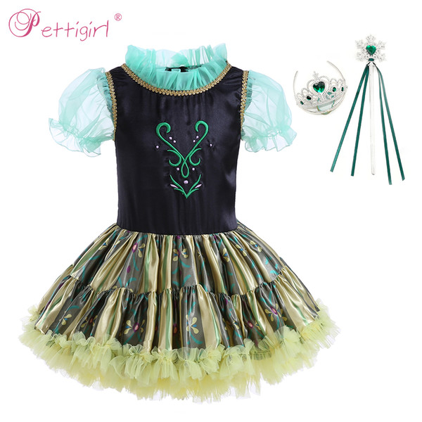 Pettigirl Baby Girls Blue Tutu Dress Floral Print Princess Dress Halloween Cosplay Kid Costume For Girls TD40722-2