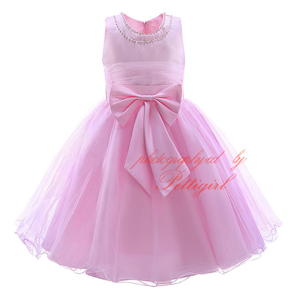 Pettigirl New Desgin Girls Bermaid Dresses Decorated With Bow Sash Grace Kids Beading Vestido Wholesale Child Clothes GD30425-04