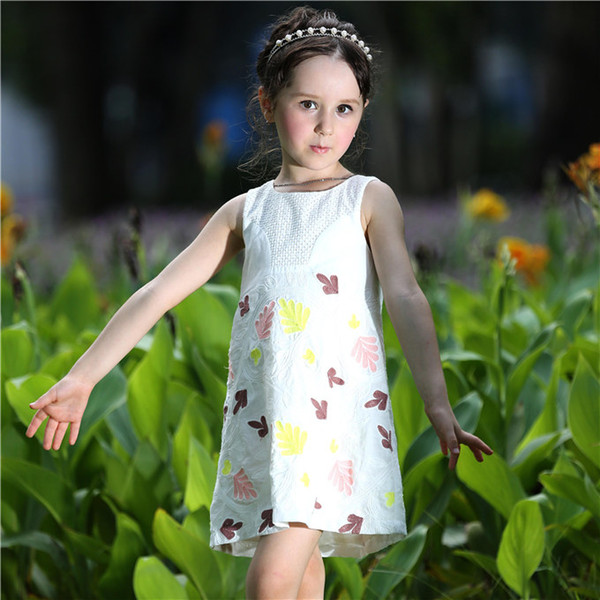 Pettigirl Retail Fashion Baby Girls Dress Kids Summer Clothes Girls With Stitchwork And Print Pattern Child Princess Dresses GD80722-6C