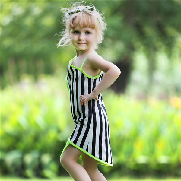 Pettigirl Retail 2019 Summer Girls Beach Dress With Pineapple Pattern And Stripe Baby Girls Dresses Designer Kids GD80702-12