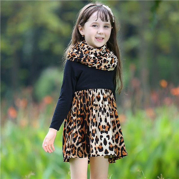 Pettigirl New Retail Girls Princess Dress With Neckerchief Baby Girl Dresses For Autumnl Kids Clothing GD80727-10F