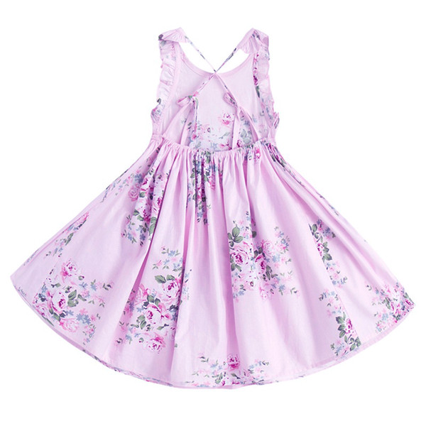 Babies Clothes Princess Floral Girls Clothes Summer Baby Girl Dress Sleeveless 3D Rose Flower Skirt Kids Clothing G-NBGD1008-007