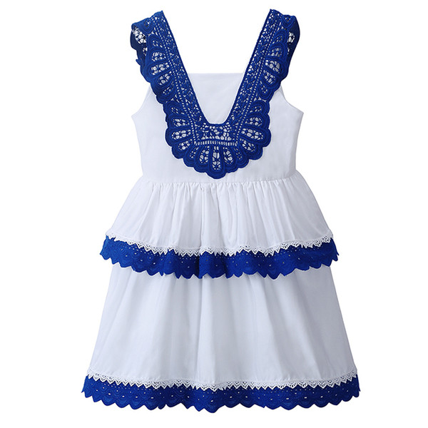 Pettigirl Summer White Girls Crotched Dress Stylish Cotton Kids Layered Dresses Kids Designer Girls Dresses GD81016-108Z