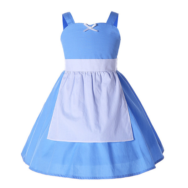 Pettigirl Newest Summer Girls Party Princess Cosplay Dresses Baby Girl Sleeveless Blue Slip Dress Toddler Bontique Clothes G-NBGD1004-2202