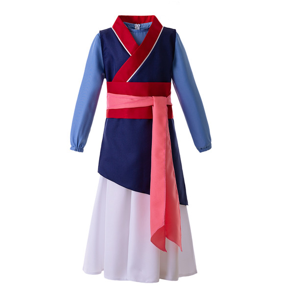 Pettigirl Hua Mulan Cosplay Girl Dress Movie Mulan Halloween Cosplay Princess Kids Costume Child Clothing G-NBGD1107-9188