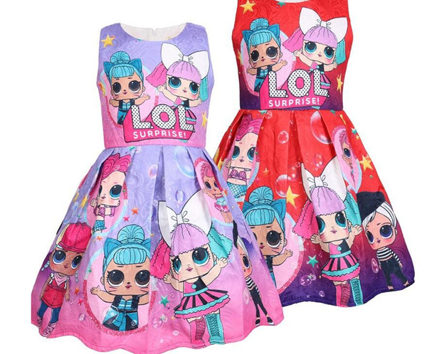 ins hot sales baby girl cotton summer dress cartoon prints dress suprise boutique girls clothing