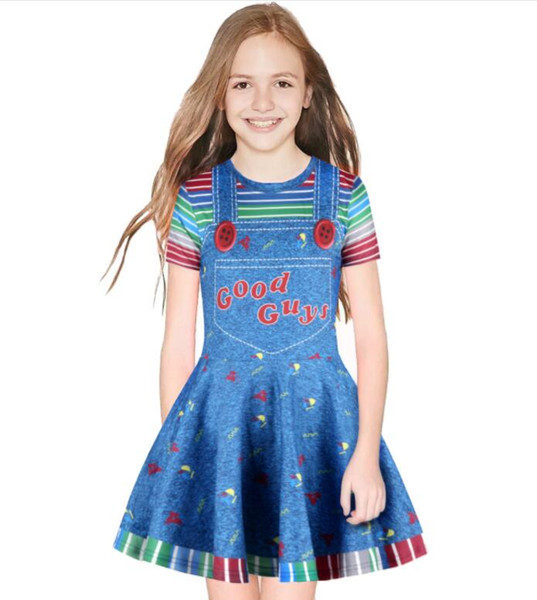 ins hot sales baby girl dress summer dress kid ravena prints cartoon dress chidlren new princess dresses