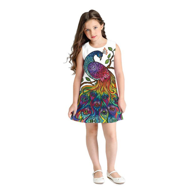 ins hot sales baby girl dress summer dress kids flamingo black and whtie dresses