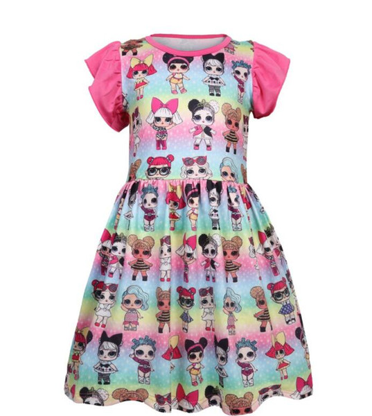 ins hot sales baby girls summer dress new style boutique spring dresses children lol prints dress