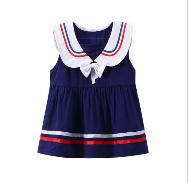 new ins hot sales baby girls summer dress kids scholl boutique dress england style children boutique dresses