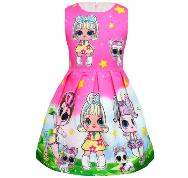 ins hot sales baby girls summer dress new style lol prints dress kids boutique clothing dresses