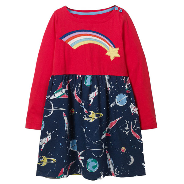 Girls Clothes Kids Christmas Dress 2019 Spring Autumn Girls Princess Dress Long Sleeve Animals Printed Children Costume Girl Dress