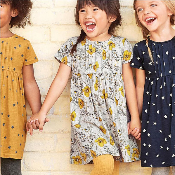 children clothing summer short sleeve flower dresses for girls cotton 18Month-6Years toddler clothes high quality kids dress wholesale