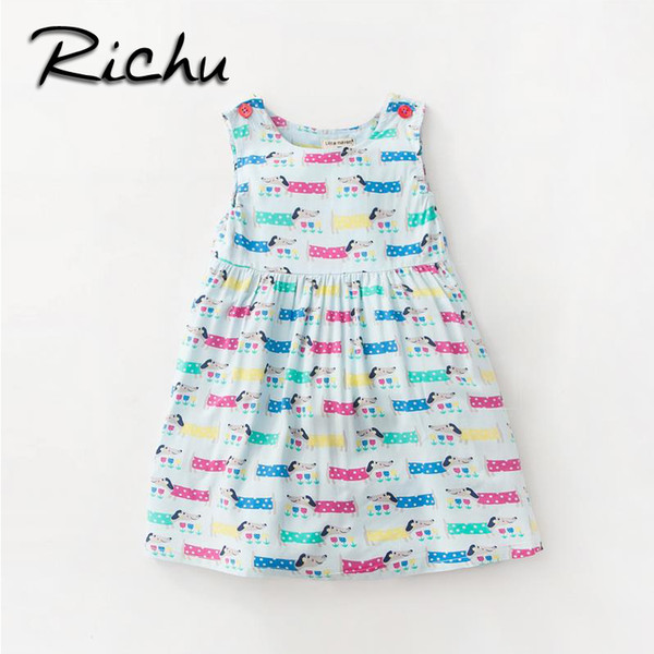 Richu baby clothes dress for girls short sleeve for summer beautiful children dresses christmas costumes for kids animals spring